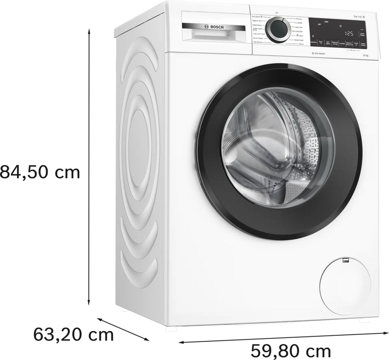 Bosch Series 6 Washing Machine Front Loader 10 kg 1400 rpm - White | WGG254Z1GB