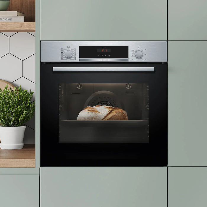 BOSCH Series 4 Built-in oven with added steam function 60 x 60 cm - Stainless Steel | HQA574BS3B
