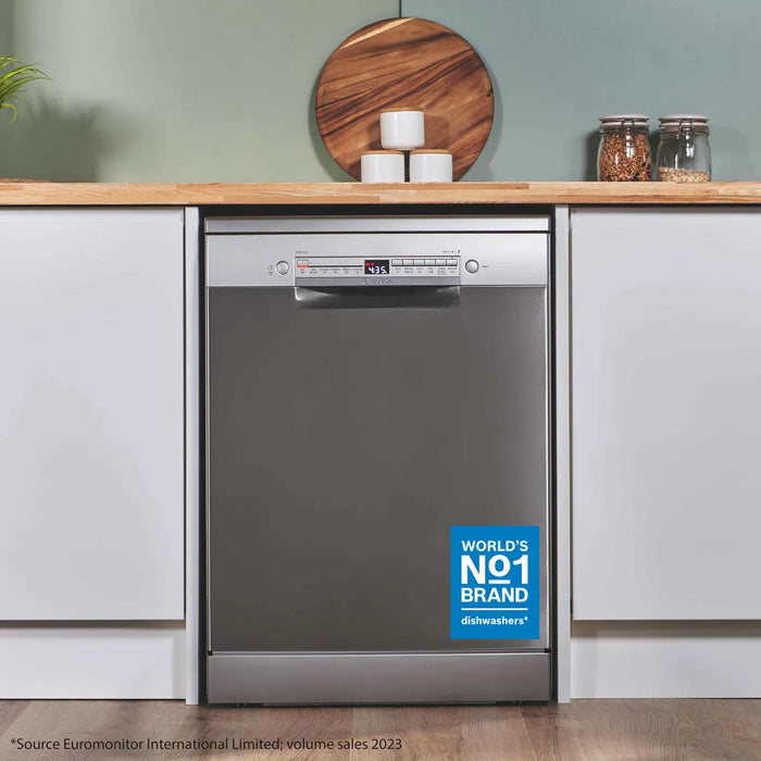 BOSCH Series 2 Freestanding Dishwasher 60 cm - Brushed steel | SMS2HVI67G