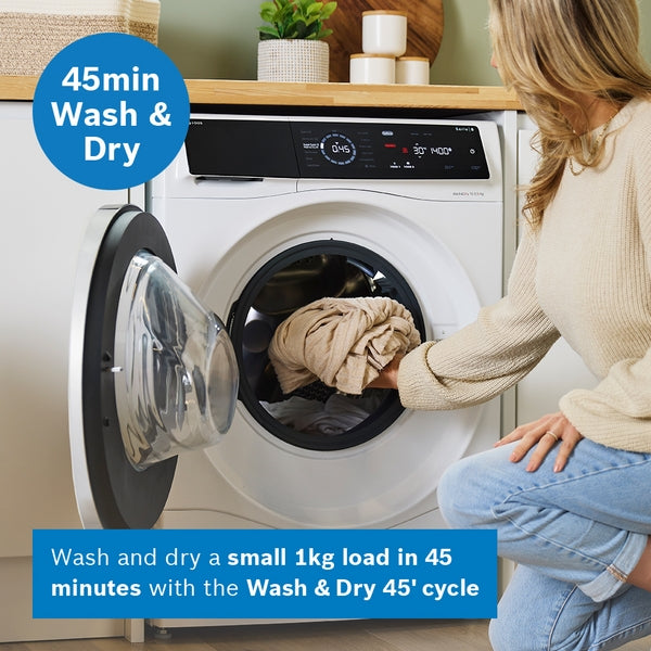 Bosch Series 8, Washer dryer, 10.5/6 kg, 1400 rpm | BSH WNC25410GB