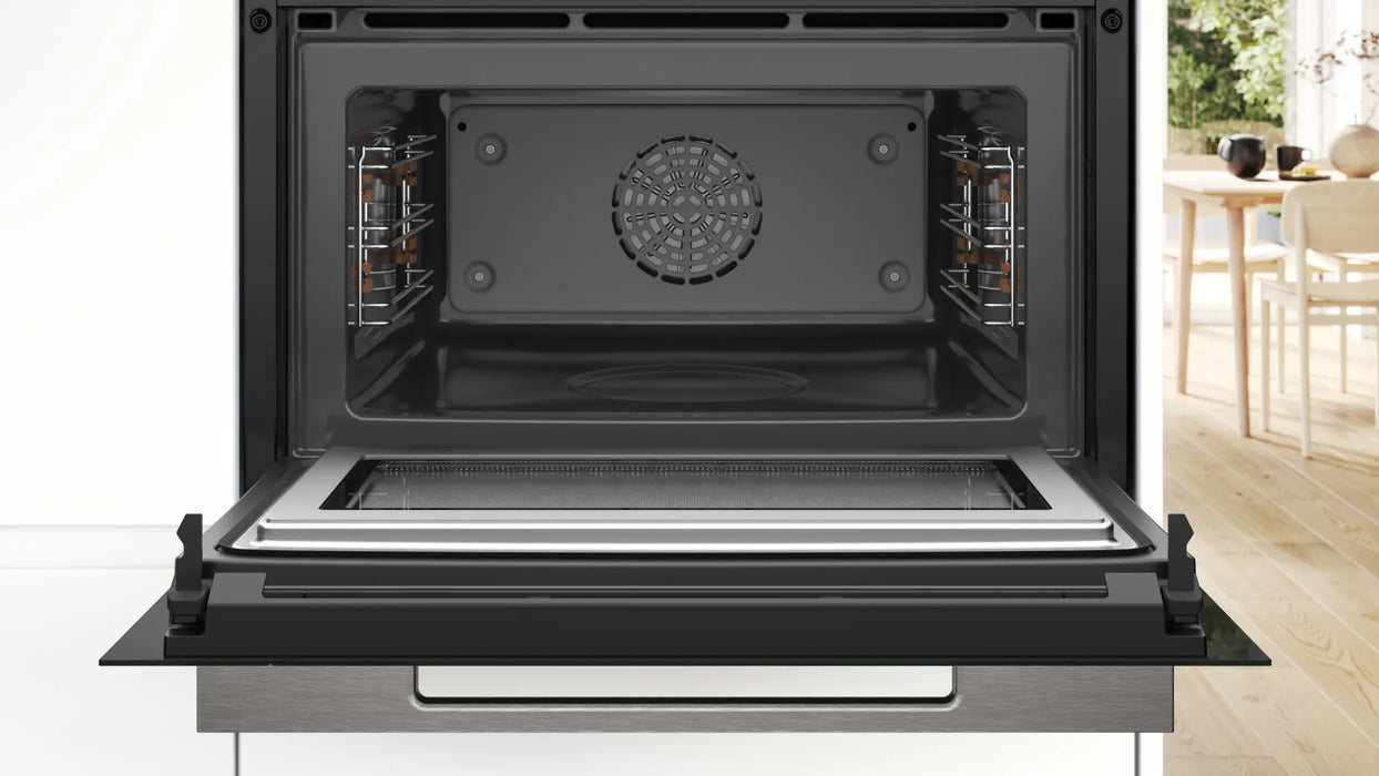Bosch Series 8, Built-in compact oven with microwave function, 60 x 45 cm - Black | BSH CMG7361B1B