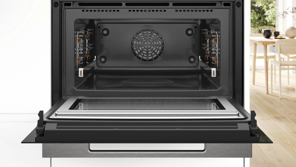 Bosch Series 8, Built-in compact oven with microwave function, 60 x 45 cm - Black | BSH CMG778NB1