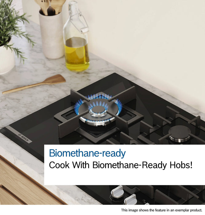 BOSCH Series 4 Gas Hob 60cm Tempered Glass - Black | PNP6B6K40