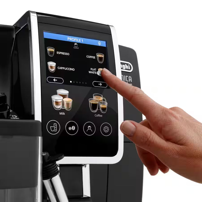 DeLonghi Dinamica Plus Fully Automatic Bean to Cup Coffee Machine - Black | ECAM382.70.B