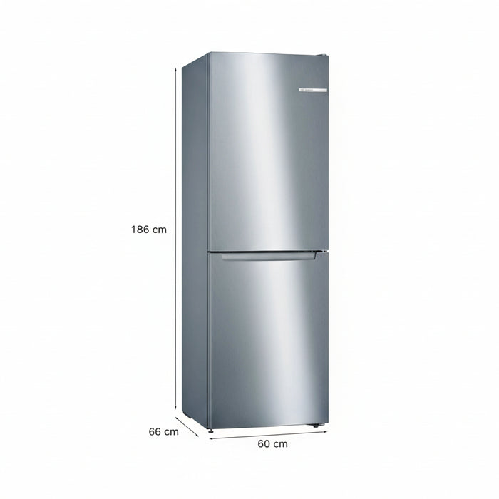 BOSCH Fridge Freezer BOSCH Series 2 Freestanding Fridge Freezer - Stainless Steel | KGN34NLEAG IRWINS MEGASTORE