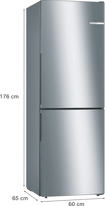 Bosch Series 4 Freestanding Fridge Freezer - Stainless steel | KGV33VLEAG