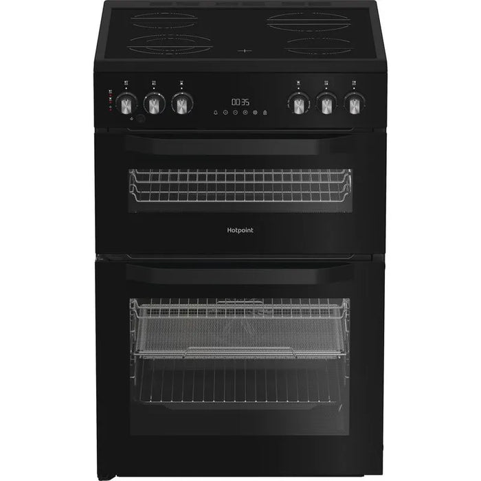 Hotpoint 60cm Freestanding Electric Double Cooker with Air Fry | HDE6VDCASB1