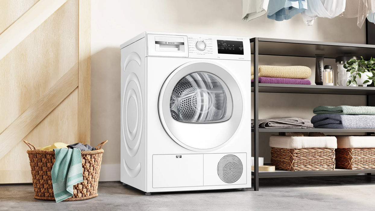 BOSCH Heat Pump Dryer Bosch Series 4 8kg Heat Pump Dryer - White | WTH85225IE IRWINS MEGASTORE