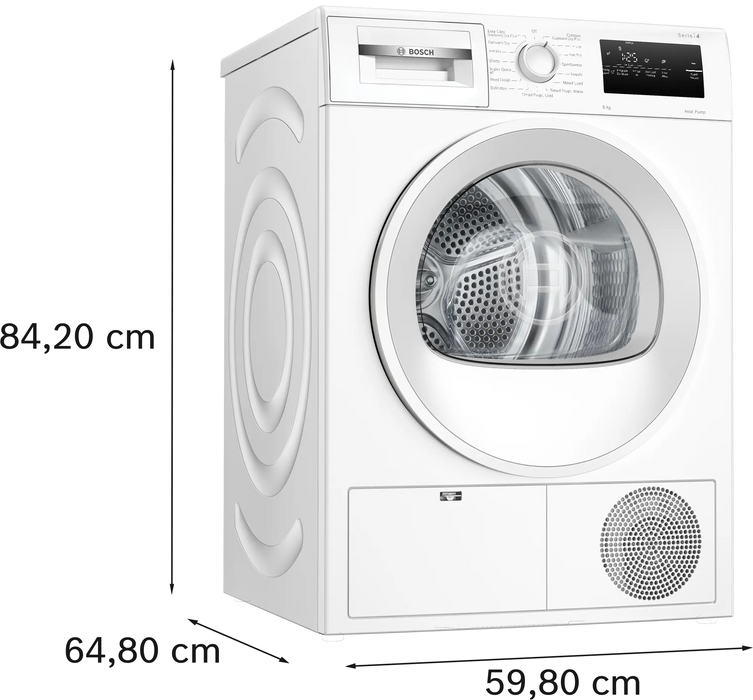 BOSCH Heat Pump Dryer Bosch Series 4 8kg Heat Pump Dryer - White | WTH85225IE IRWINS MEGASTORE