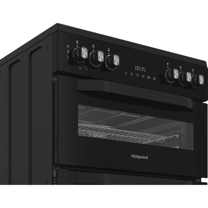 Hotpoint 60cm Freestanding Electric Double Cooker with Air Fry | HDE6VDCASB1