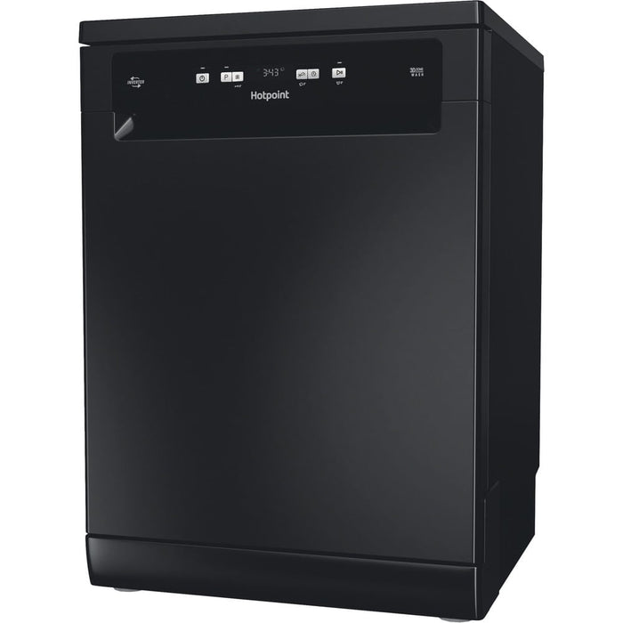 Hotpoint 60cm Freestanding Full Size Dishwasher with Rapid Wash, 14 Place Settings - Black | HP2FFC14BN6BUK
