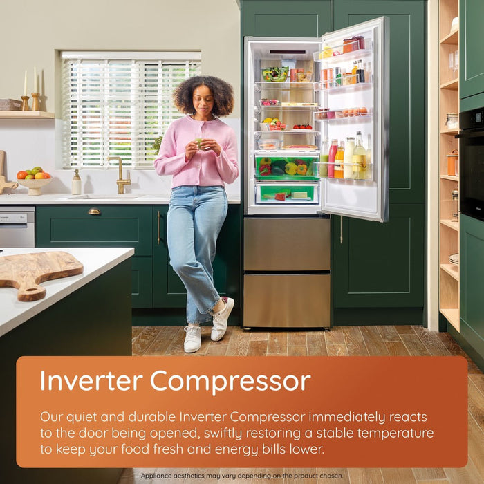Hotpoint 187cm Tall Frost Free Freezer 286L with FreezerProtect and Inverter Motor - Dark Inox | HPMFF6312XBR4UK