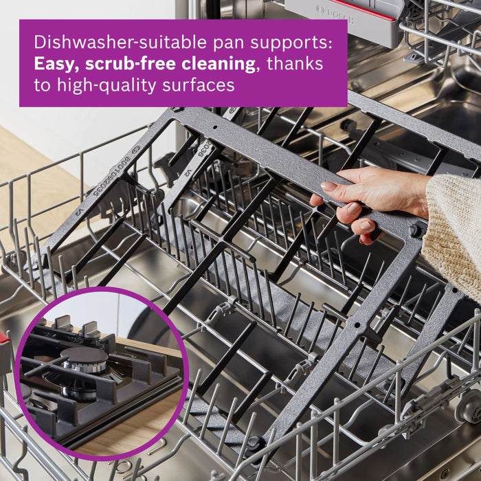 BOSCH Series 4 Gas Hob 60cm Tempered Glass - Black | PNP6B6K40