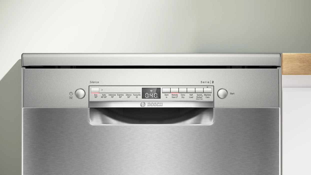 Bosch Series 2 free-standing full size dishwasher, 60 cm - Brushed steel anti-fingerprint | SMS2HVI06G