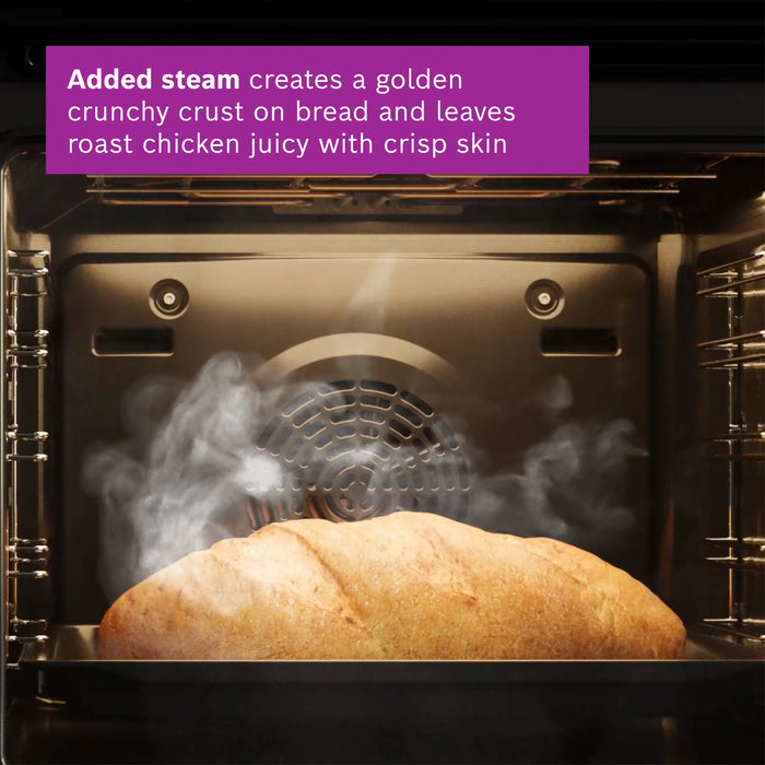 Bosch Series 4, Built-in oven with added steam function, 60 x 60 cm - Stainless steel | BSH HQA534BS3B