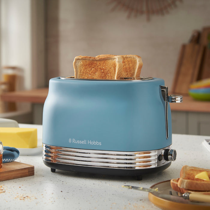 Russell Hobbs Hanley 2 Slice Toaster - Retro Blue | 28651