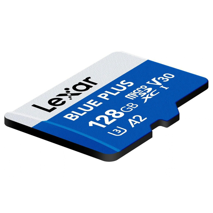 Lexar BLUE PLUS 128GB microSDXC Memory Card UHS-I A2 V30 with SD Adapter | 425280