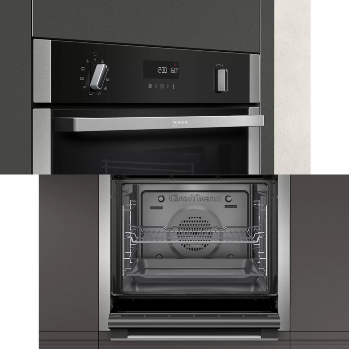 Ex Display NEFF N50 Slide & Hide Pyrolytic Single Oven - Stainless Steel || B6ACH7AN0A
