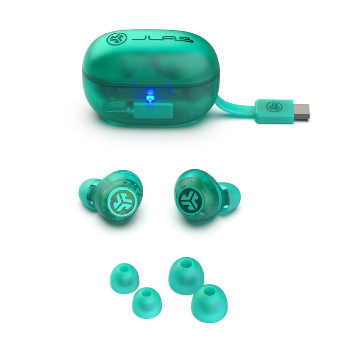JLab Go Pop ANC True Wireless Earbuds -  Transparent Teal | IEUEBGOANCRTRAT