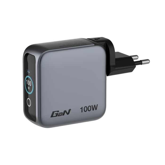 Verbatim Mini GaN 100W 3-Port Wall Charger with TFT Touch Display | 30239