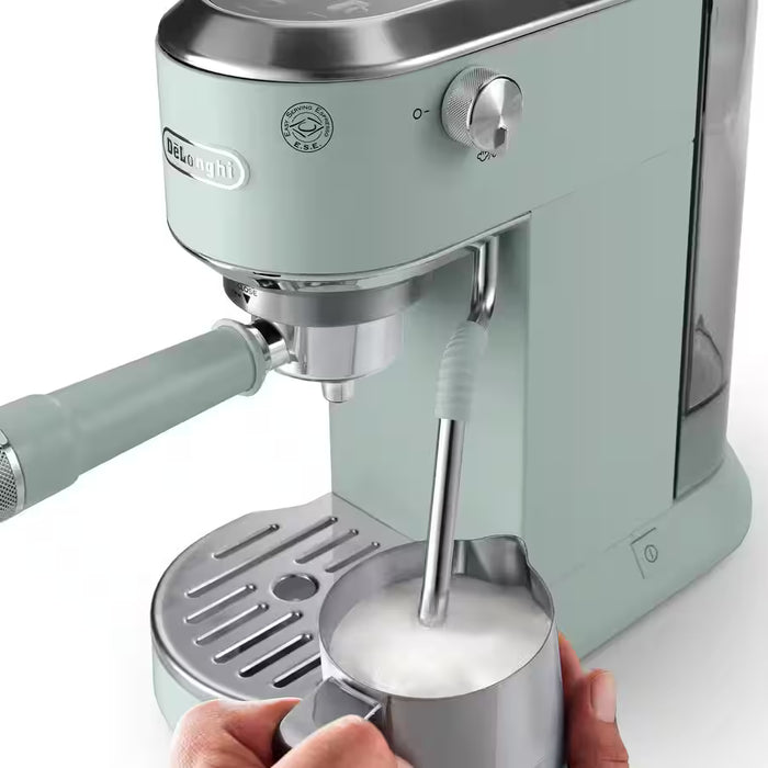 De'Longhi Dedica Duo Espresso Coffee Machine with Cold Brew and My LatteArt Steam Wand - Green | EC890.GR