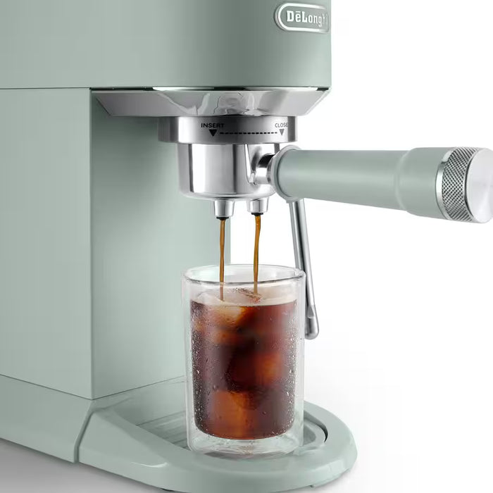 De'Longhi Dedica Duo Espresso Coffee Machine with Cold Brew and My LatteArt Steam Wand - Green | EC890.GR