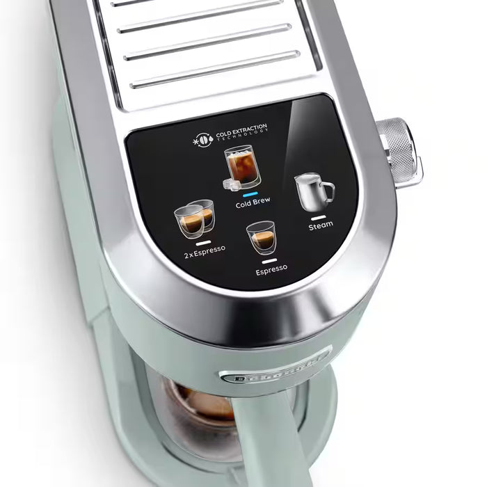 De'Longhi Dedica Duo Espresso Coffee Machine with Cold Brew and My LatteArt Steam Wand - Green | EC890.GR