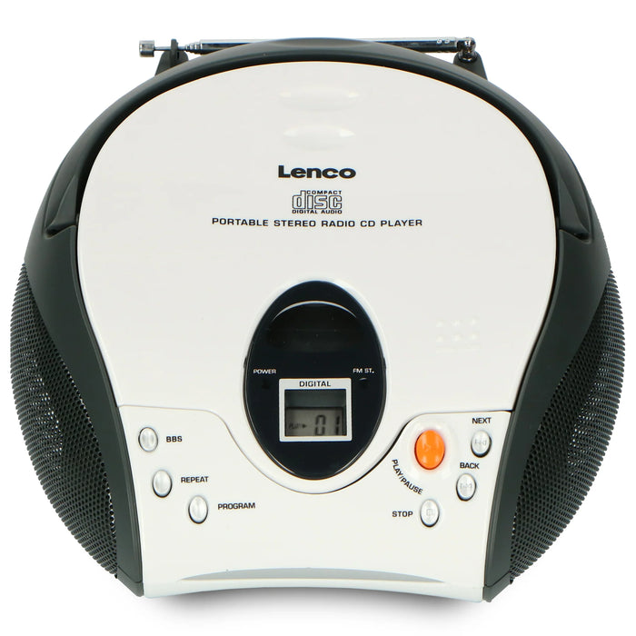 LENCO Portable Stereo FM radio with CD player - White | SCD-24 W