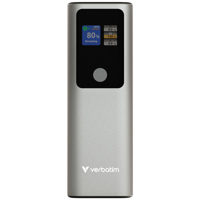 Verbatim Charge 'n' Go 27000mAh 183W Power Bank with TFT Display - Grey | 32269