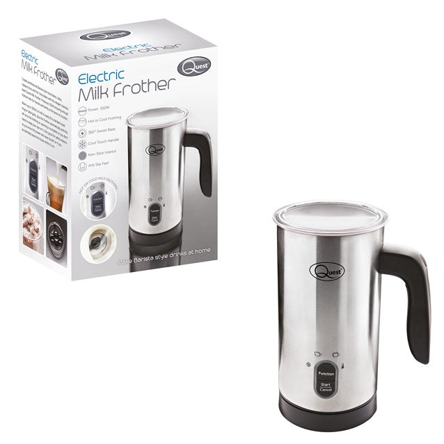 Quest Electric Milk Frother 0.3L - Stainless Steel | 34179