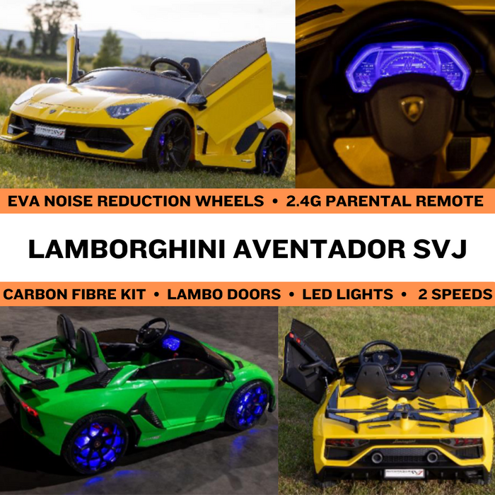Lamborghini Aventador SVJ Kids Electric Ride On Car - Green || LAMBORG-GREEN