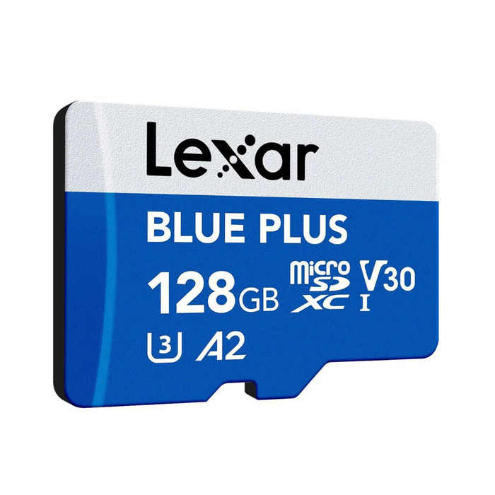 Lexar BLUE PLUS 128GB microSDXC Memory Card UHS-I A2 V30 with SD Adapter | 425280