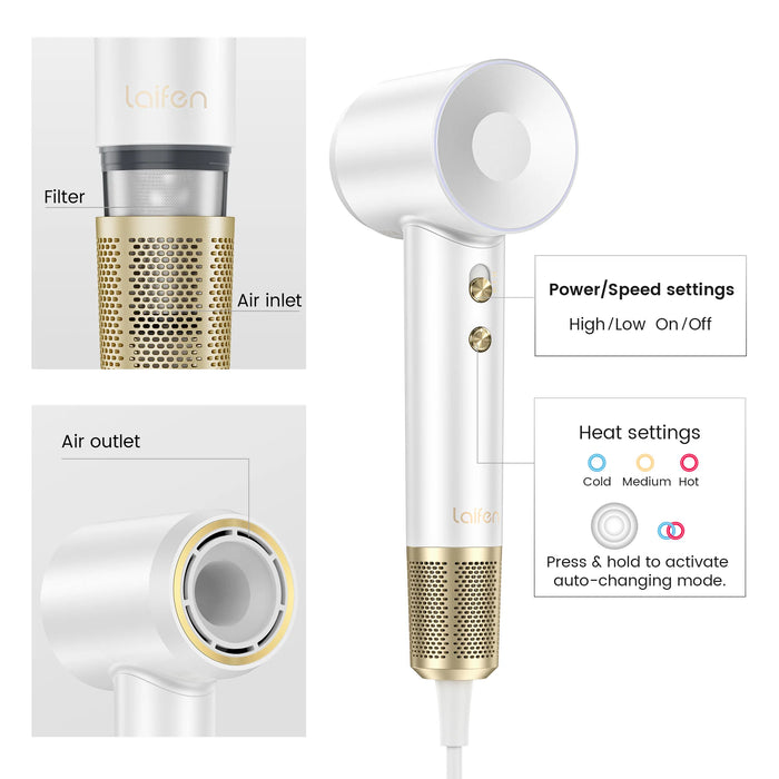Laifen Hair Dryer Swift Premium - White | LF03-PTG-UK