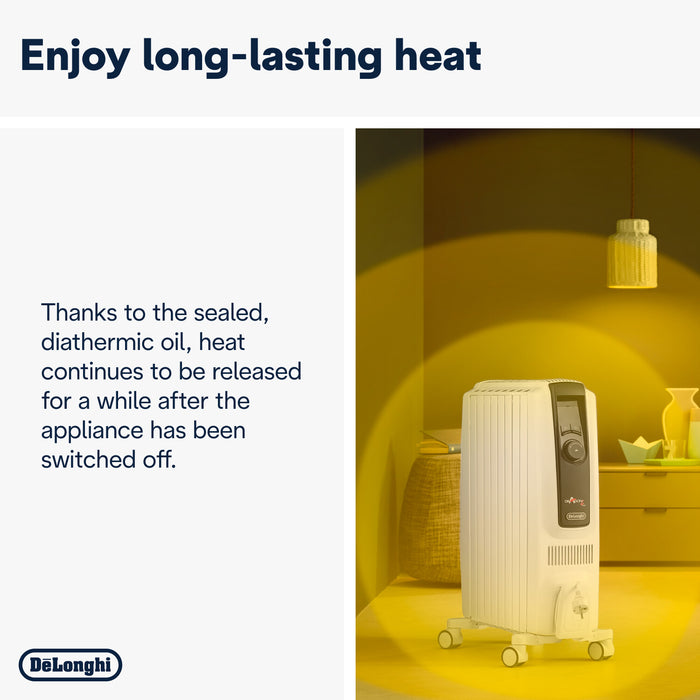 DeLonghi Dragon 4 2KW Oil Filled Radiator 2KW with Electronic Timer | TRDX40820E