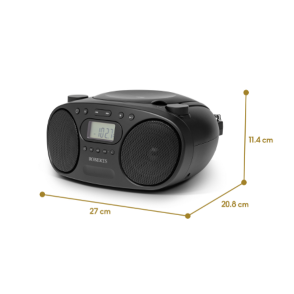 Roberts - Zoombox FM CD Boombox - Black | 500003568