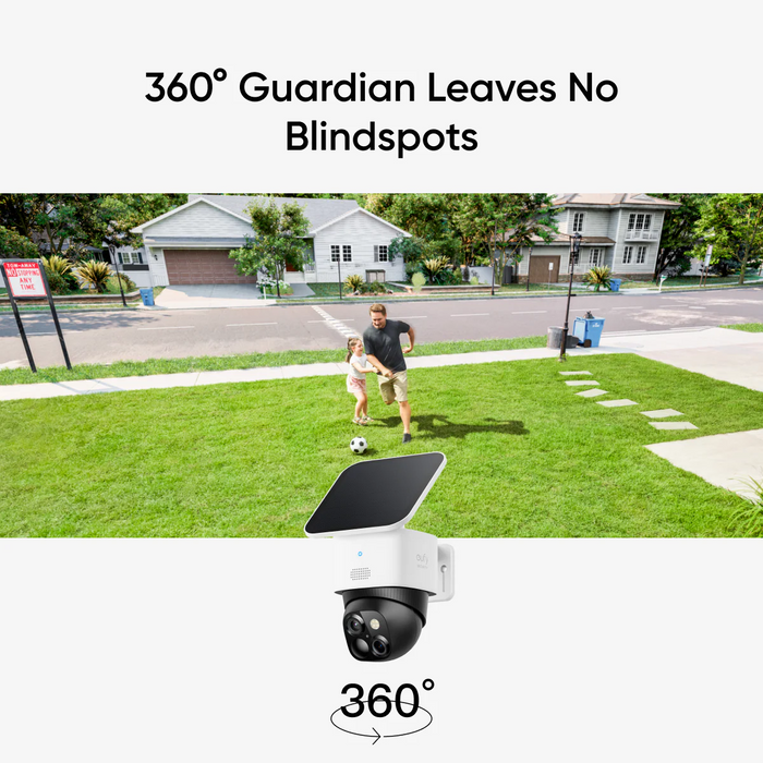 EUFY SoloCam S340 Wireless Outdoor Security Camera with Dual Lens and Solar Panel | T81703W1