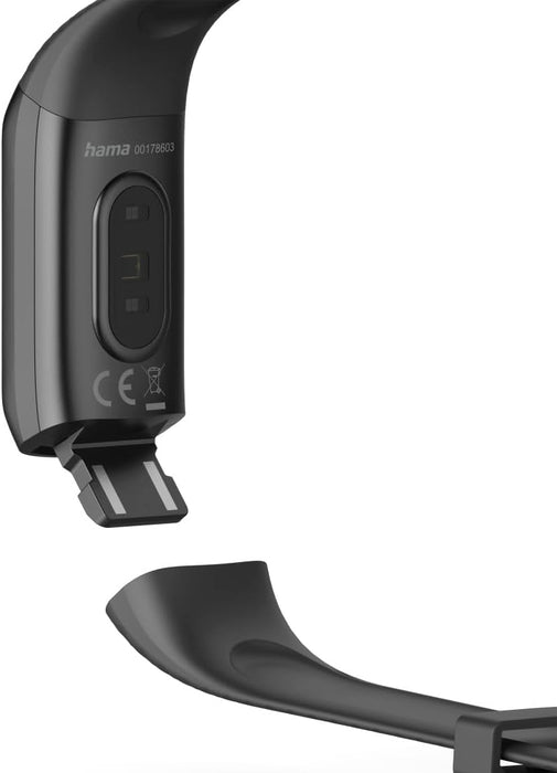 Hama Fit Track 3910 Fitness Tracker with 1.05" Touchscreen, Heart Rate and Blood Oxygen Monitoring, IP68 - Black | 3910