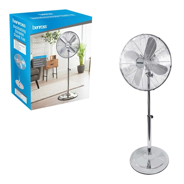 BENROSS Fan Benross 16" Chrome Stand Fan | 42319 IRWINS MEGASTORE