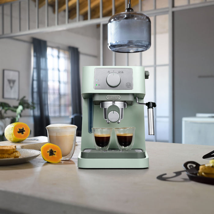 DELONGHI Stilosa Manual Pump Espresso Coffee Machine - Green | EC260.GR