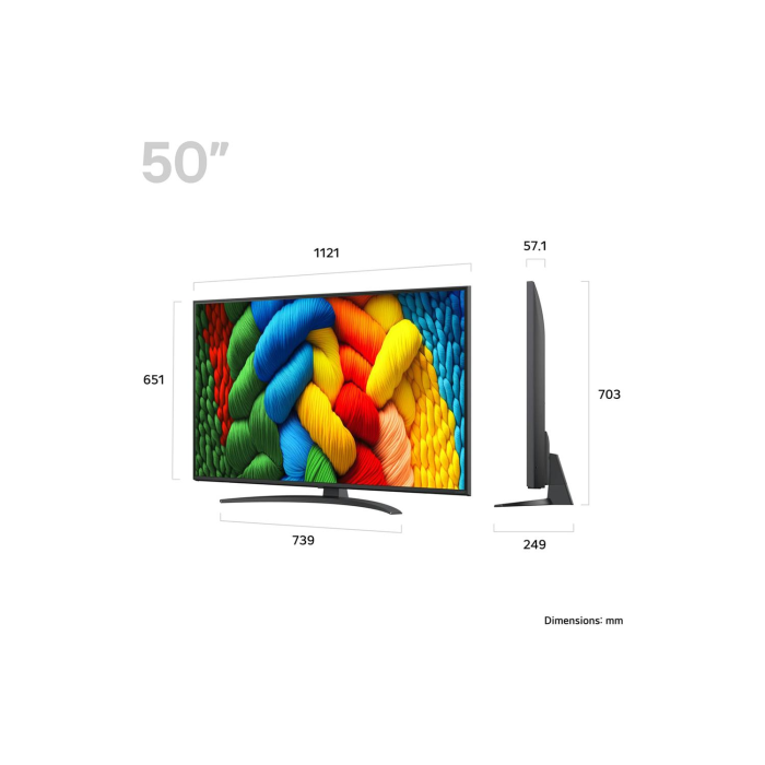 LG 50" NanoCell AI NANO81 4K Smart TV | 50NANO81A6A.AEK
