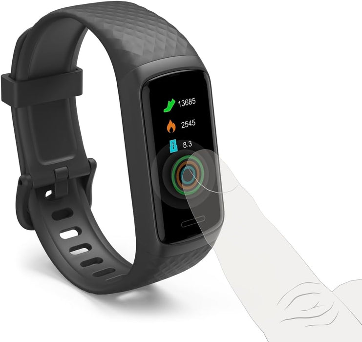 Hama Fit Track 3910 Fitness Tracker with 1.05" Touchscreen, Heart Rate and Blood Oxygen Monitoring, IP68 - Black | 3910