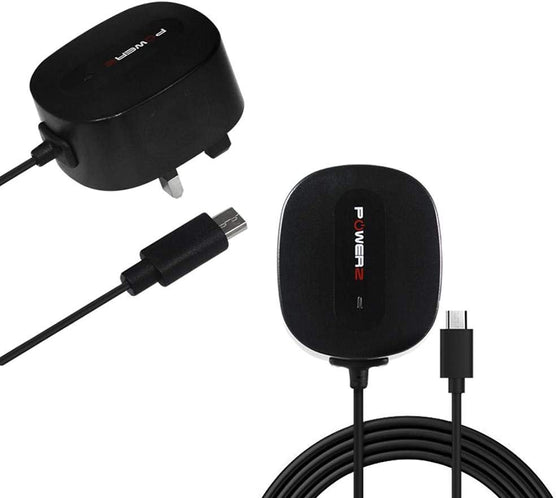 Powerz Mains Charger for Micro USB 2.4AMP - Black | PZMMUBK