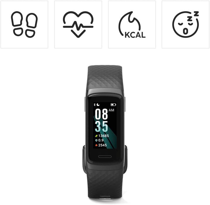 Hama Fit Track 3910 Fitness Tracker with 1.05" Touchscreen, Heart Rate and Blood Oxygen Monitoring, IP68 - Black | 3910