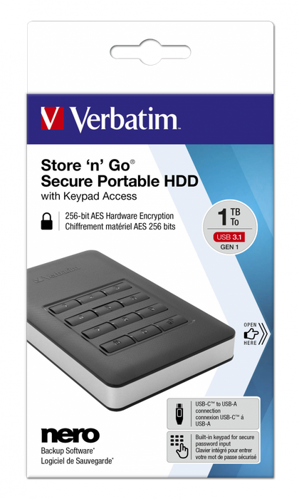 Verbatim Store 'n' Go Secure Portable HDD | 53401