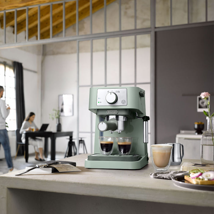 DELONGHI Stilosa Manual Pump Espresso Coffee Machine - Green | EC260.GR