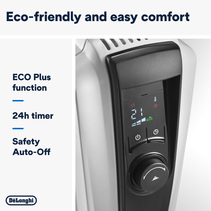 DeLonghi Dragon 4 2KW Oil Filled Radiator 2KW with Electronic Timer | TRDX40820E