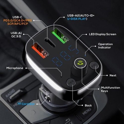 LD 36W BT/FM Transmitter 3 x USB | 690666