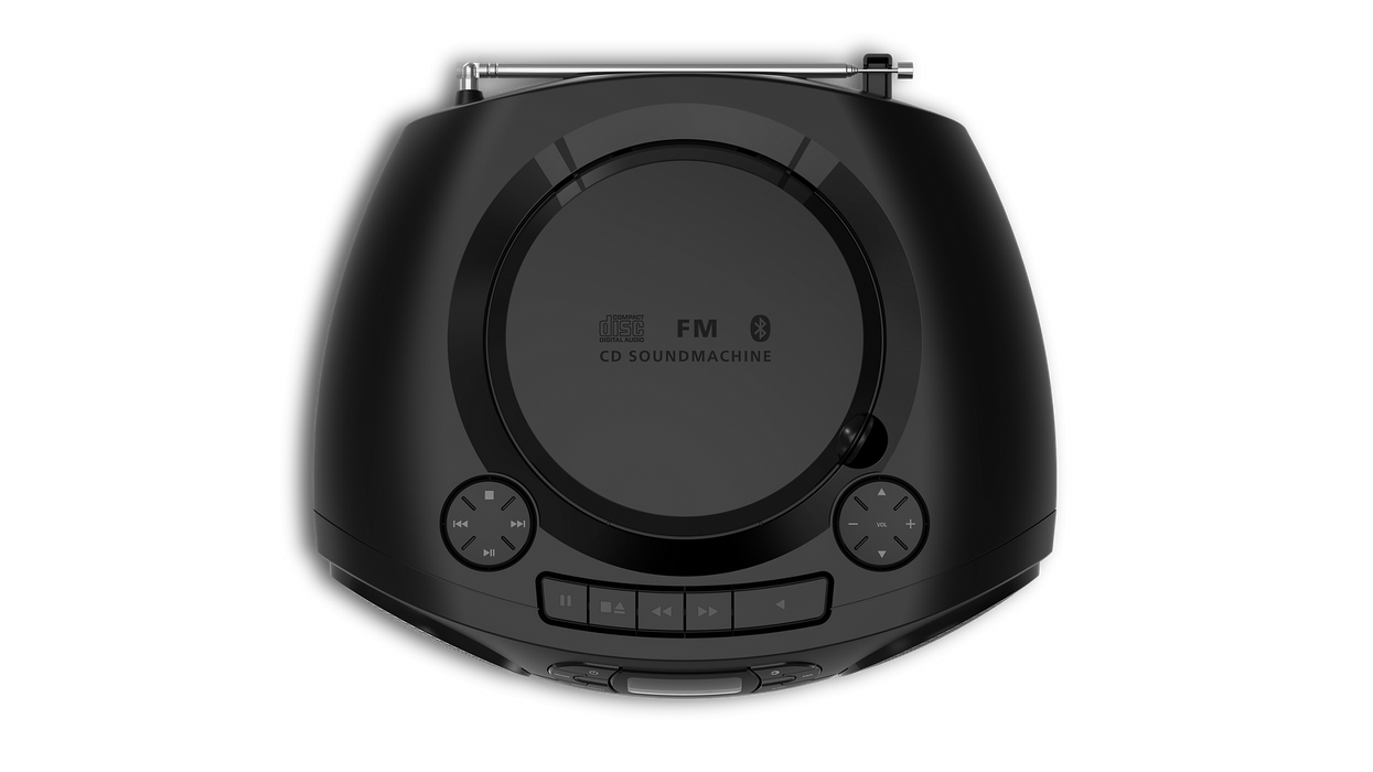 Philips CD Soundmachine Boombox with Cassette, FM Radio, Bluetooth and USB - Black | TAZ2200/10