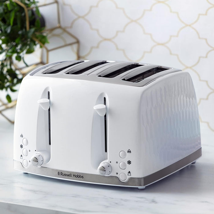 Russell Hobbs Honeycomb 4 Slice Toaster - White | 26070