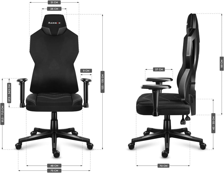 HUZARO COMBAT 6.2 RGB Gaming Chair - Black | HZ-COMBAT 6.2